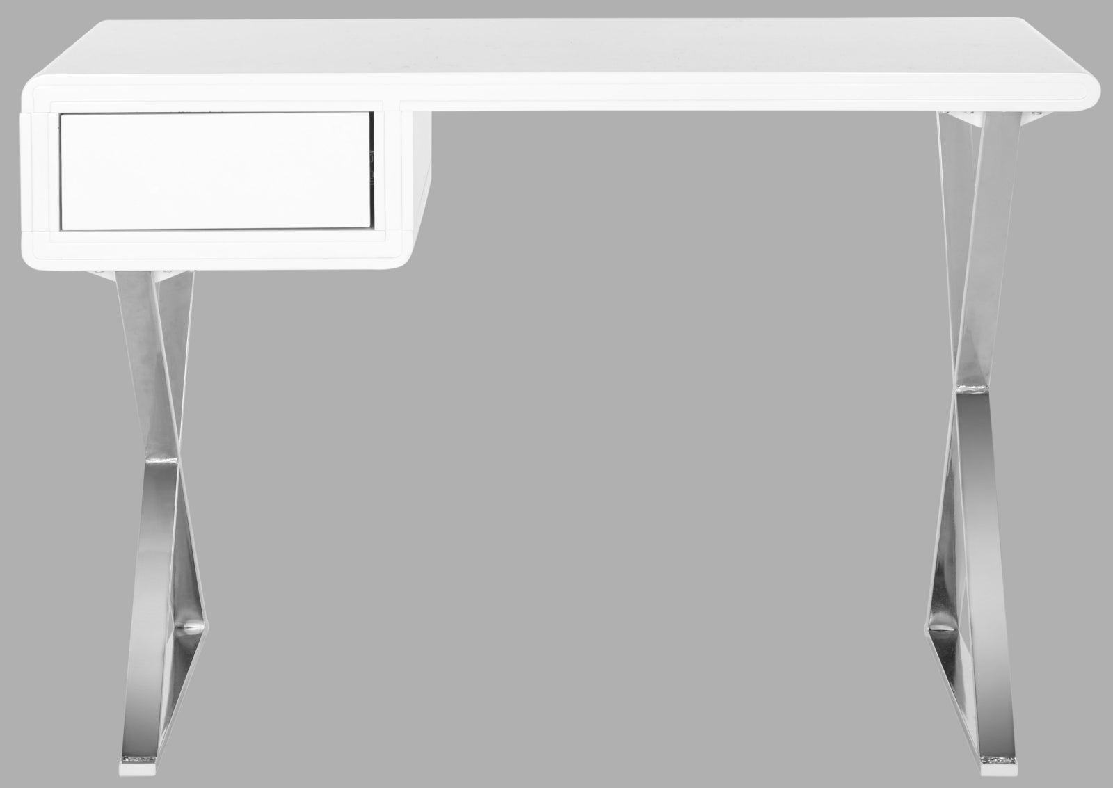 Safavieh Hanover Desk White and Chrome Furniture main image