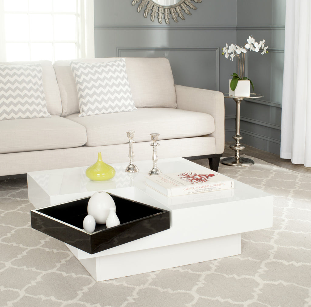 Safavieh Wesley Coffee Table White and Black Furniture  Feature