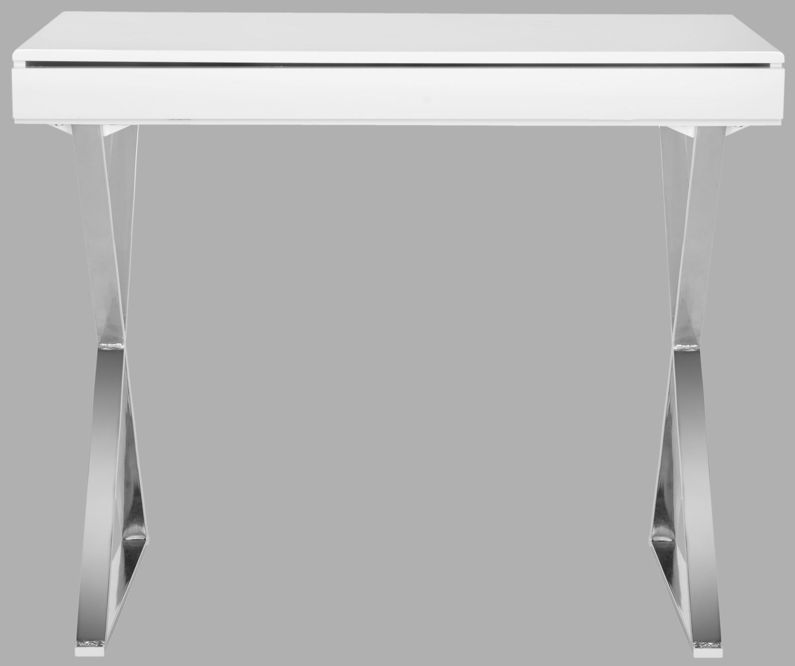 Safavieh Gordon Desk White and Chrome Furniture main image