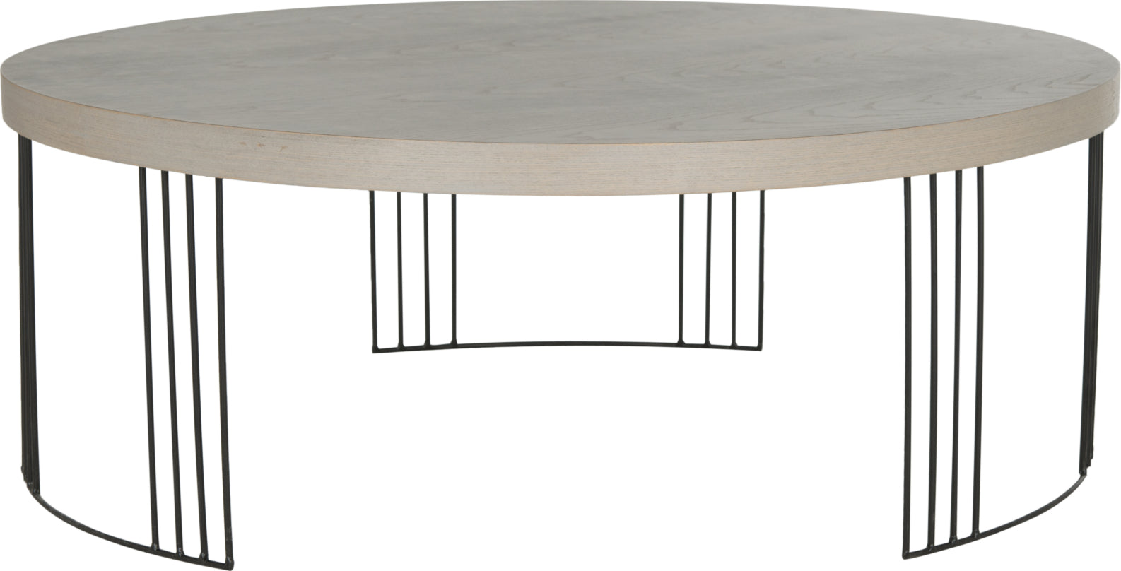 Safavieh Keelin Mid Century Scandinavian Wood Coffee Table Grey and Black Furniture main image