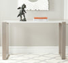 Safavieh Bartholomew Mid Century Scandinavian Lacquer Console Table White and Grey Furniture  Feature