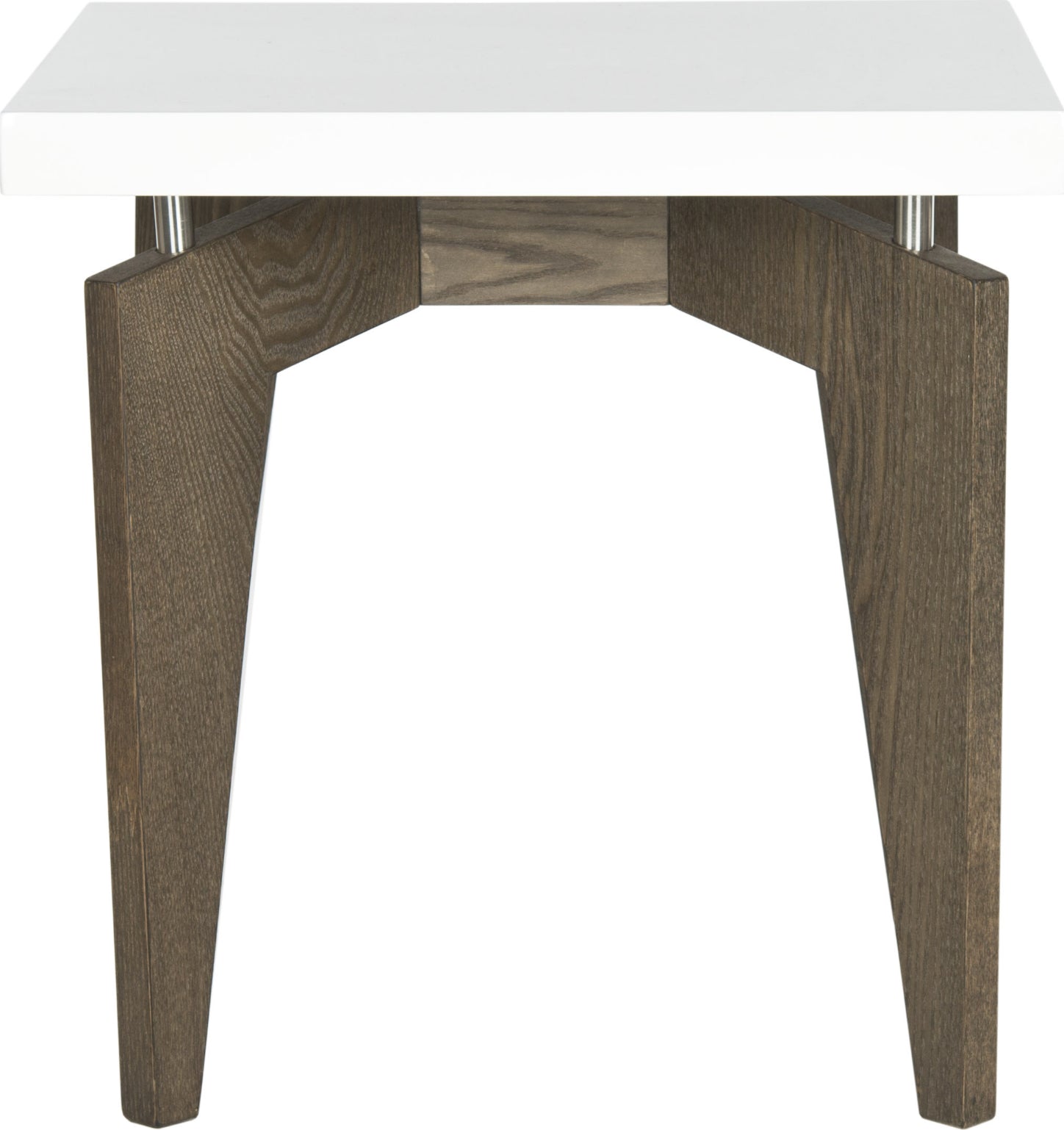 Safavieh Josef Retro Lacquer Floating Top End Table White and Dark Brown Furniture main image