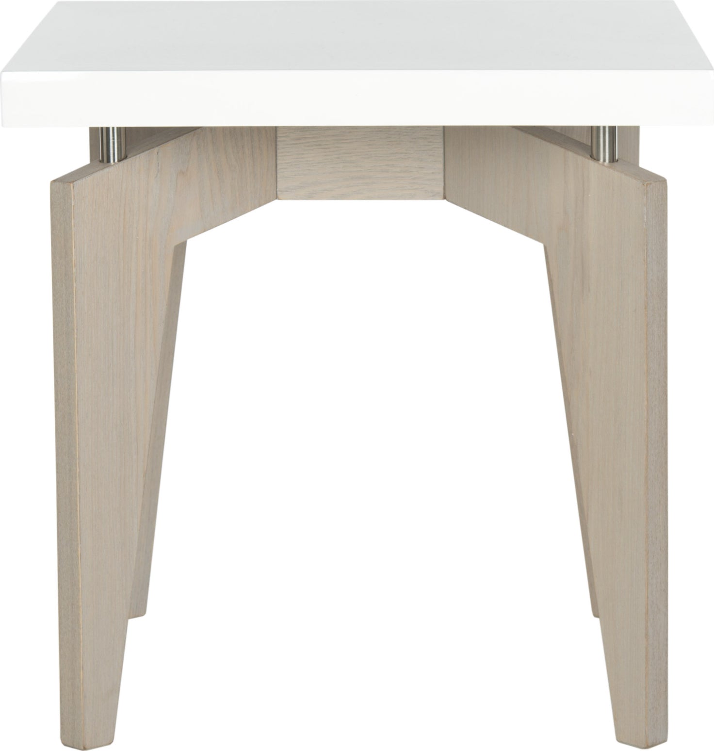 Safavieh Josef Retro Lacquer Floating Top End Table White and Grey Furniture main image