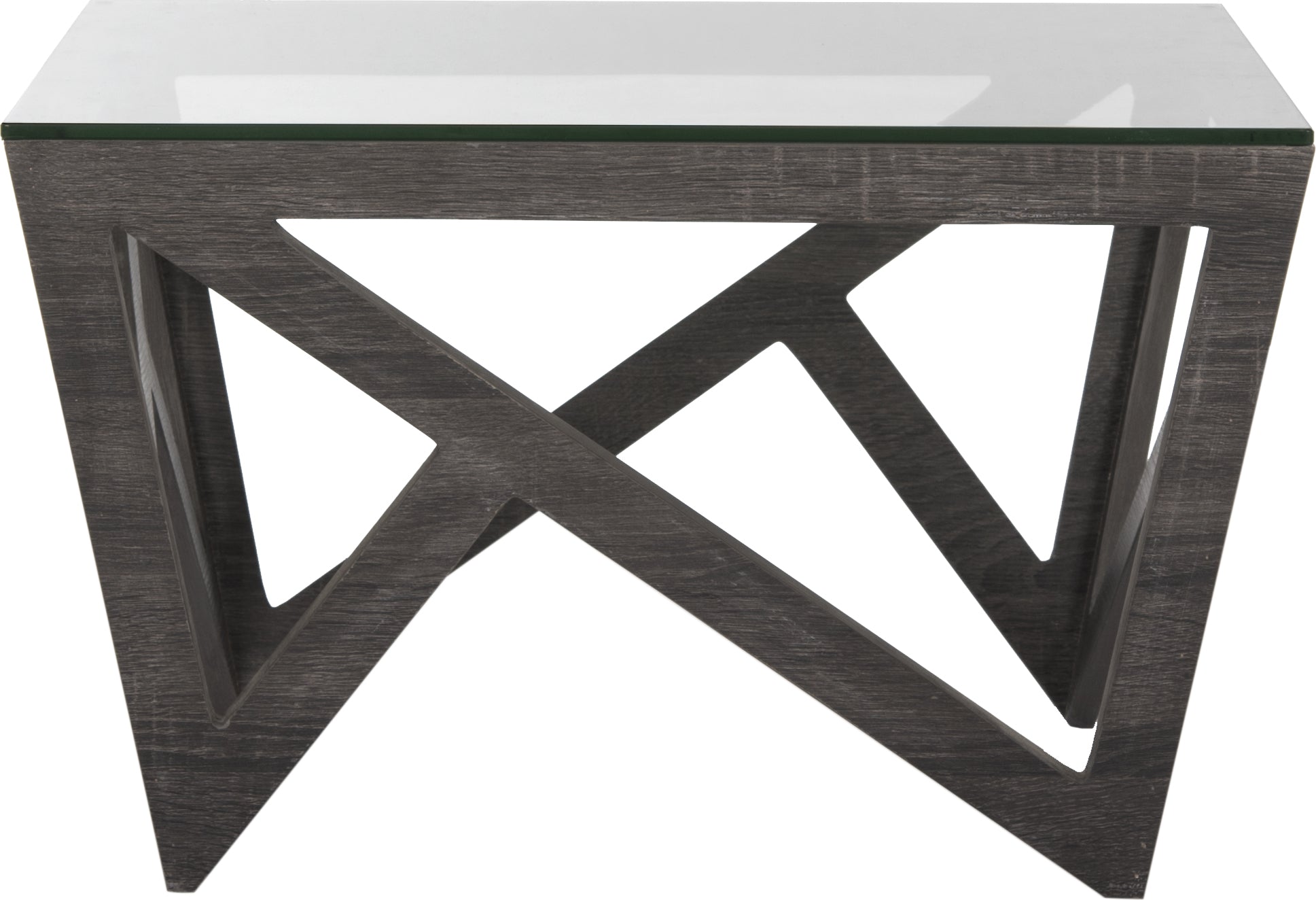 Safavieh Radley Mid Century Glass Top Coffee Table Dark Grey Furniture main image