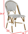 Safavieh Salcha Indoor-Outdoor French Bistro Stacking Side Chair Black/White/Light Brown Furniture 