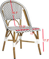 Safavieh Salcha Indoor-Outdoor French Bistro Stacking Side Chair Black/White/Light Brown Furniture 