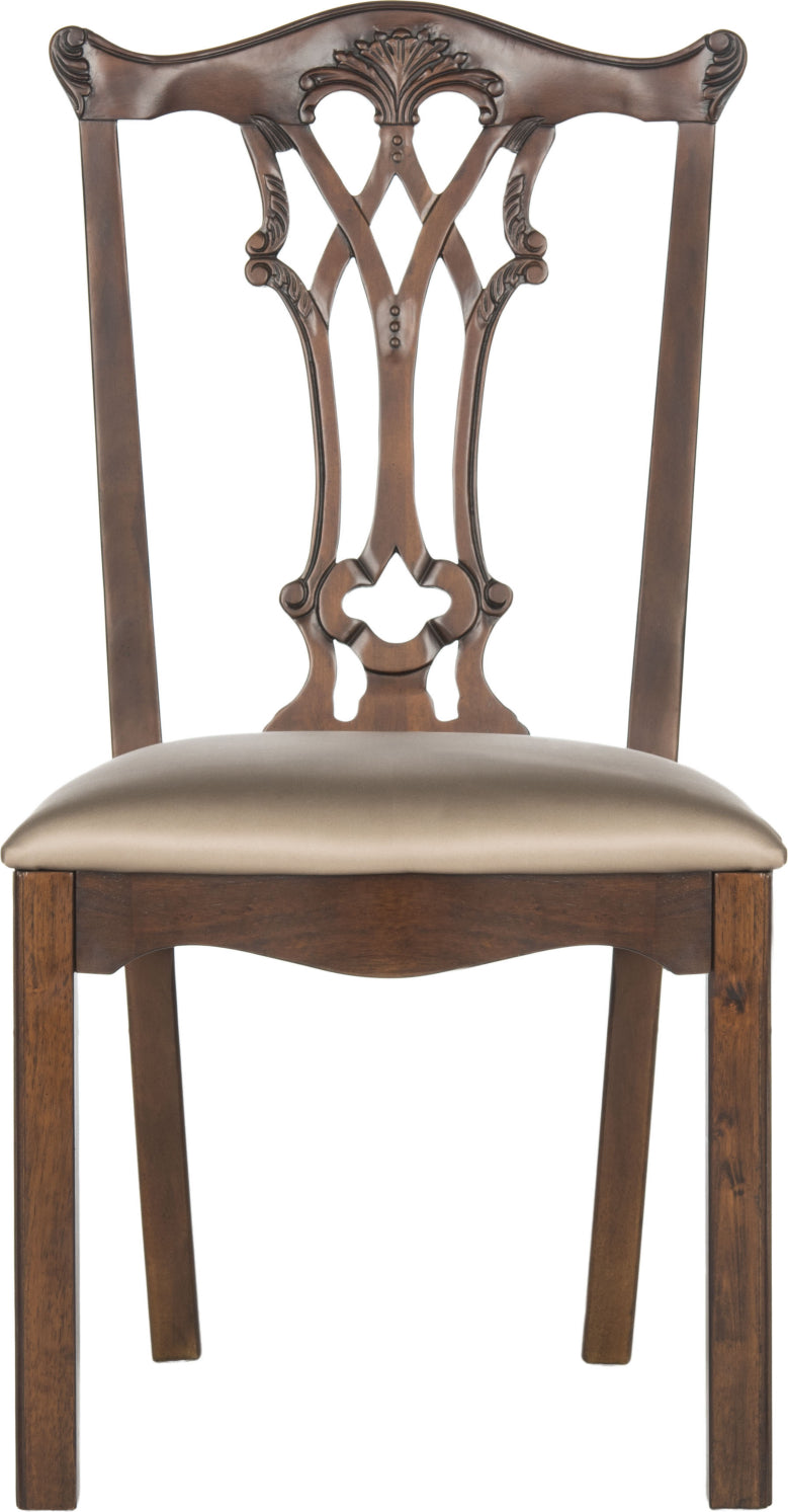 Safavieh Whitfield 20''H Mohagany Chippendale Side Chair Gold and Mahogany Furniture main image
