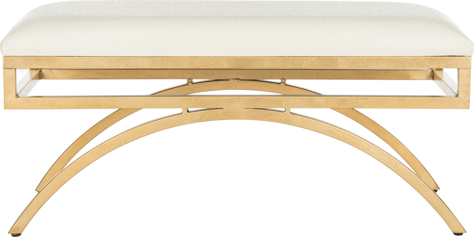 Safavieh Moon Arc Bench Clear and Gold Furniture main image