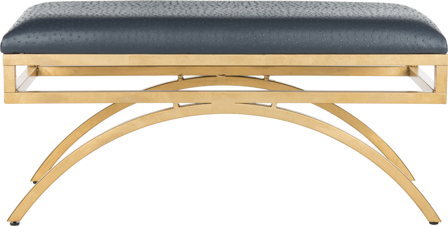 Safavieh Moon Arc Bench Navy and Gold Furniture main image