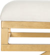 Safavieh Moon Arc Linen Bench Light Beige and Gold Furniture 