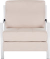 Safavieh Walden Modern Tufted Linen Chrome Accent Chair Beige Furniture main image