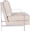 Safavieh Walden Modern Tufted Linen Chrome Accent Chair Beige Furniture 