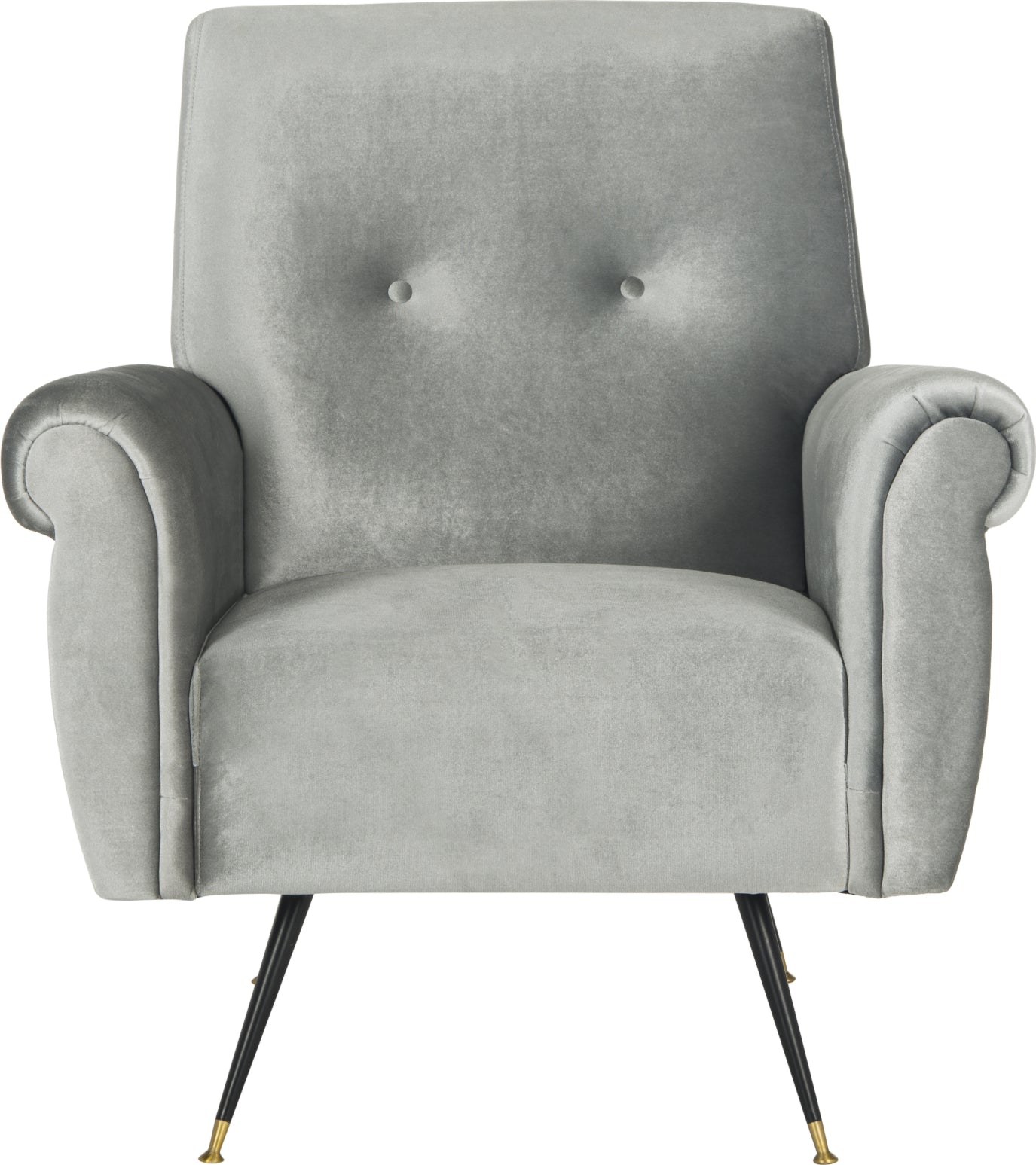 Safavieh Mira Retro Mid Century Velvet Accent Chair Light Grey Furniture main image
