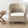 Safavieh Omni Rattan Barrel Chair Natural Unfinished and White Furniture  Feature