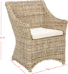 Safavieh Ventura Rattan Arm Chair Brown and White Furniture 
