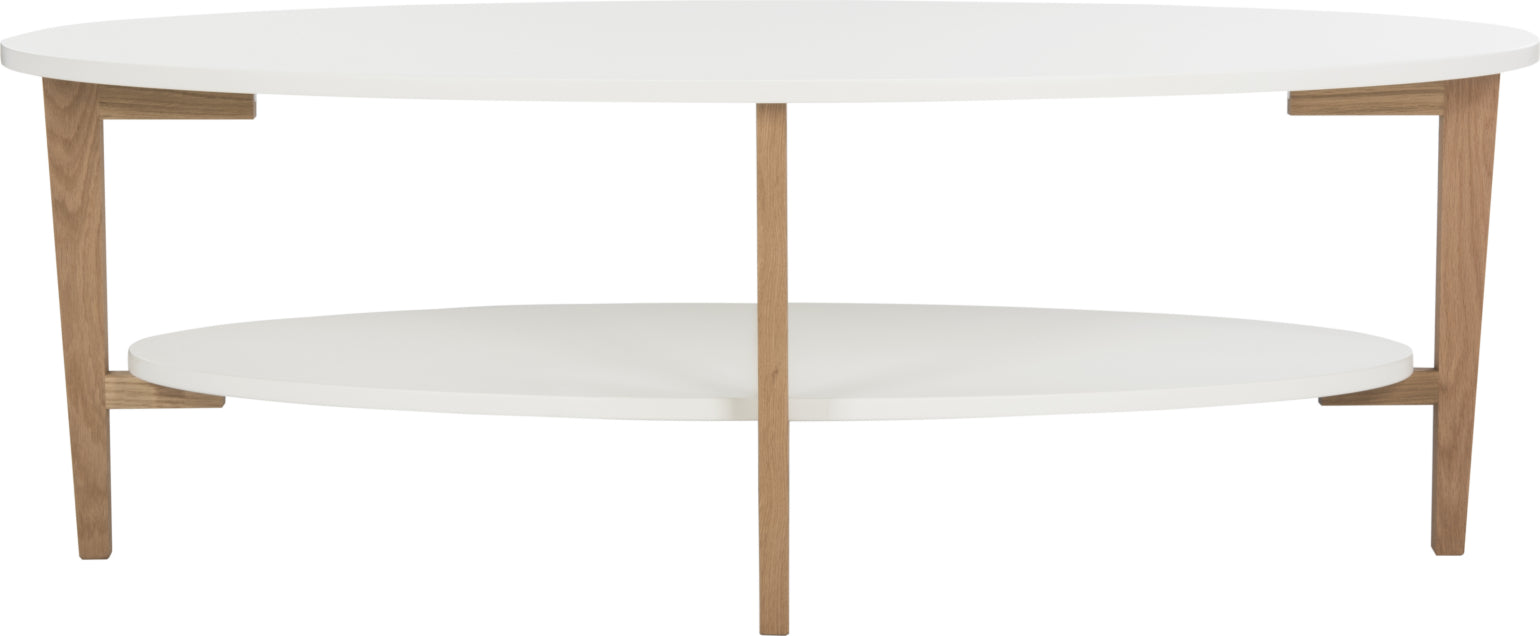 Safavieh Woodruff Oval Coffee Table White Furniture main image