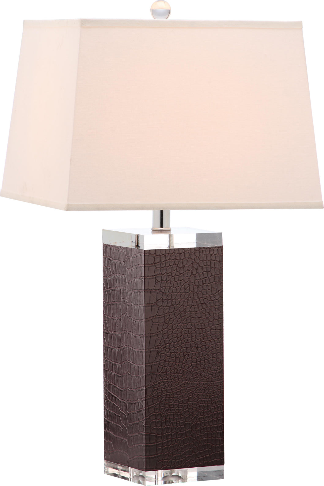 Safavieh Deco 27-Inch H Leather Table Lamp Brown Mirror main image