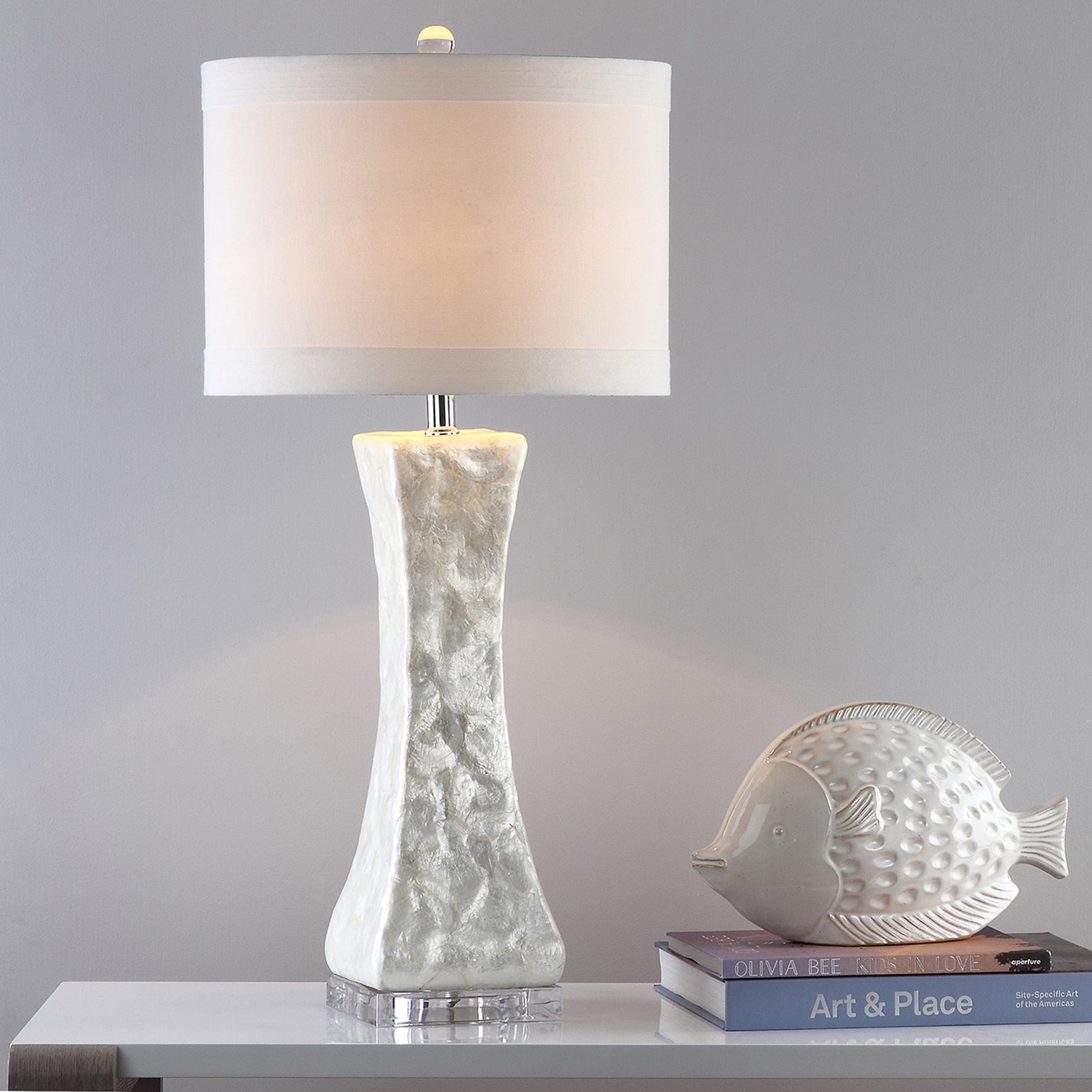 Safavieh Shelley 30-Inch H Concave Table Lamp White main image