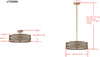 Safavieh Greta Veil 4 Light Antique Gold 20-Inch Dia Adjustable Pendant Lamp Mirror 
