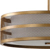 Safavieh Greta Veil 4 Light Antique Gold 20-Inch Dia Adjustable Pendant Lamp Mirror 