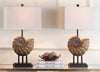 Safavieh Nautilus 28-Inch H Shell Table Lamp Light Brown Mirror 