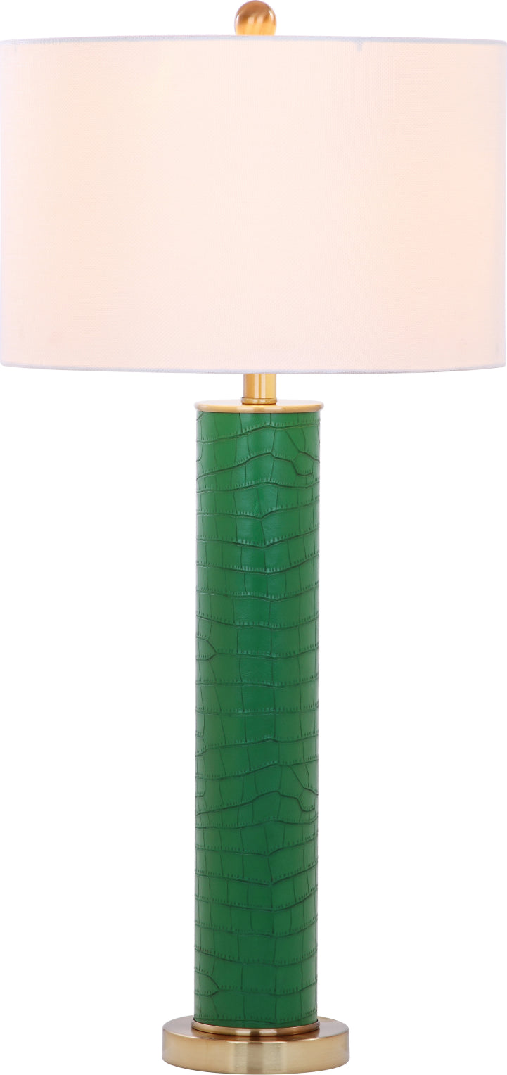 Safavieh Ollie 315-Inch H Faux Alligator Table Lamp Dark Green Mirror main image