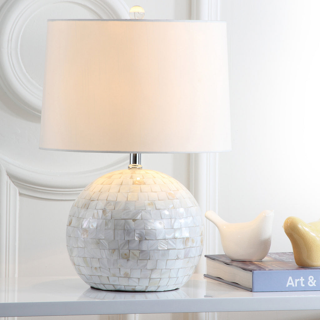 Safavieh Nikki 21-Inch H Shell Table Lamp White  Feature