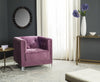 Safavieh Hollywood Glam Tufted Acrylic Plum Club Chair With Silver Nail Heads and Clear  Feature