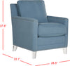 Safavieh Hollywood Glam Acrylic Tufted Blue Club Chair With Silver Nail Heads and Clear Furniture 