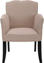 Safavieh Rachel Arm Chair With Silver Nail Head Taupe and Black Furniture main image
