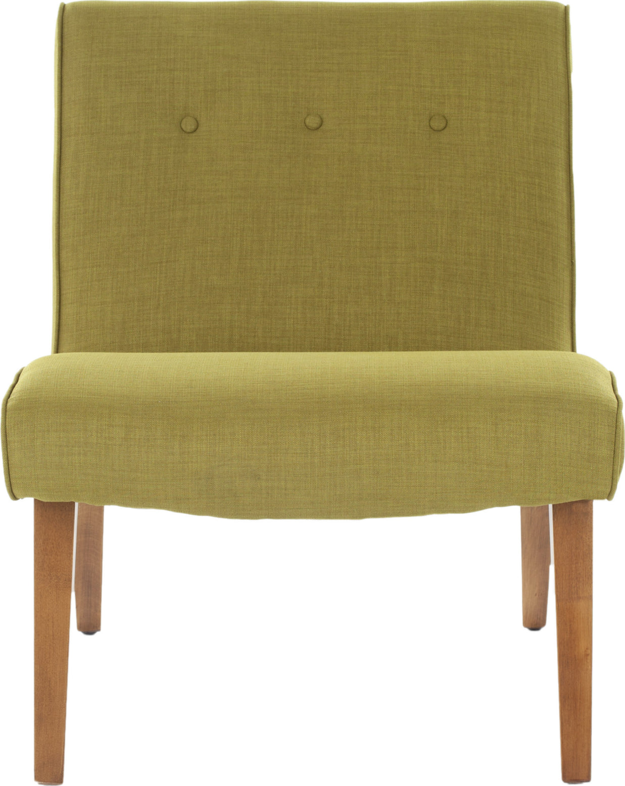 Safavieh Mandell Chair With Buttons Sweet Pea Green and Natural Oak Finish Furniture main image