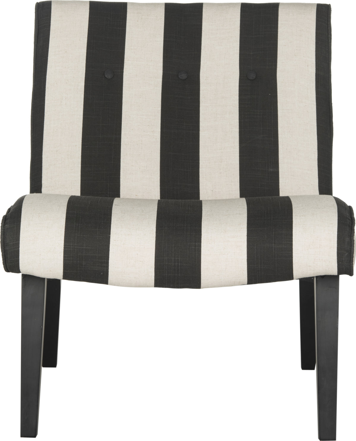 Safavieh Mandell Chair With Buttons Black and White and-Furniture main image