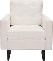 Safavieh Mid Century Modern Caleb Club Chair White and Java Furniture main image