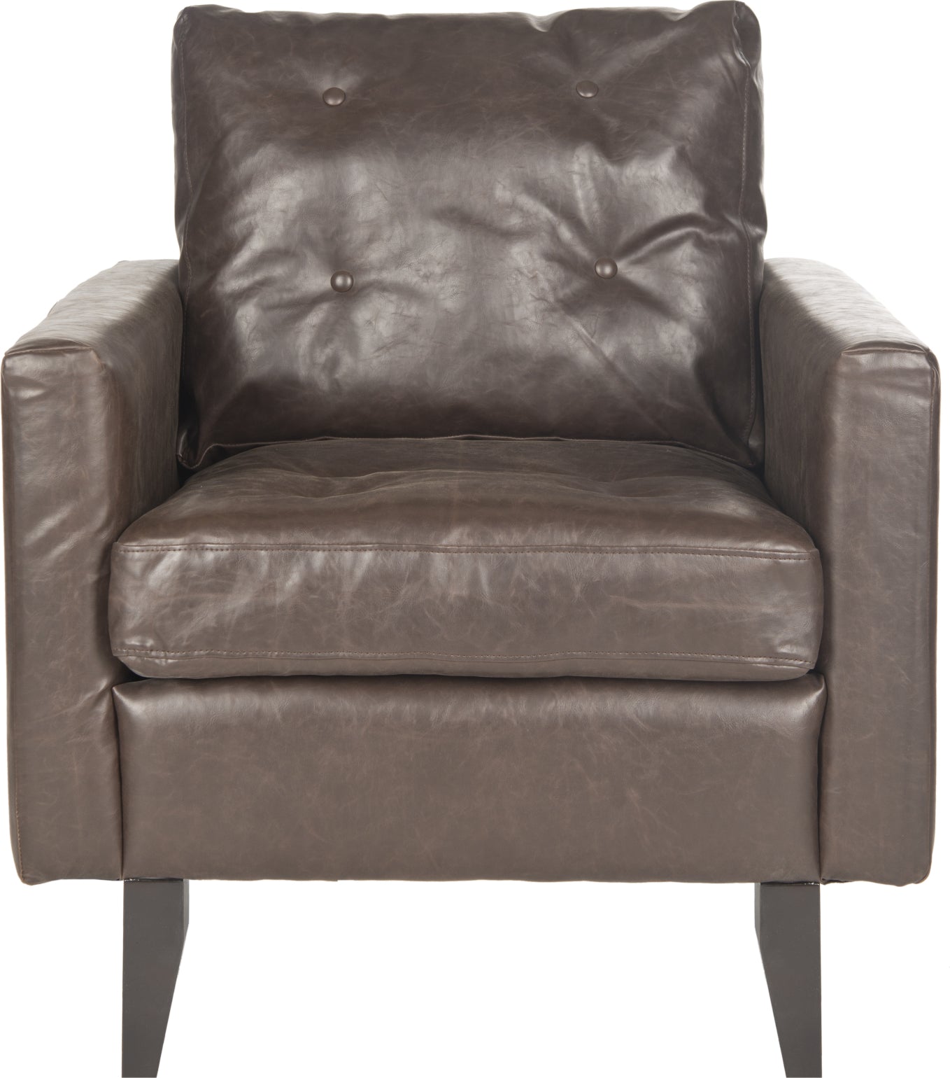Safavieh Mid Century Modern Caleb Club Chair Antique Brown and Espresso Furniture main image