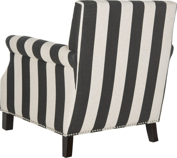 Black and White Striped Accent Chair 