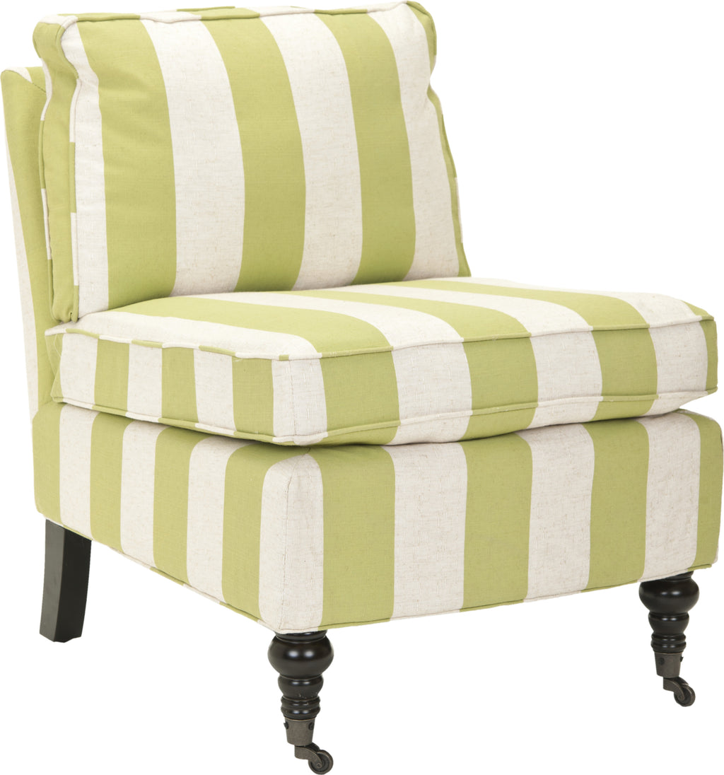 Safavieh Randy Slipper Chair Multi Stripe and Espresso  Feature