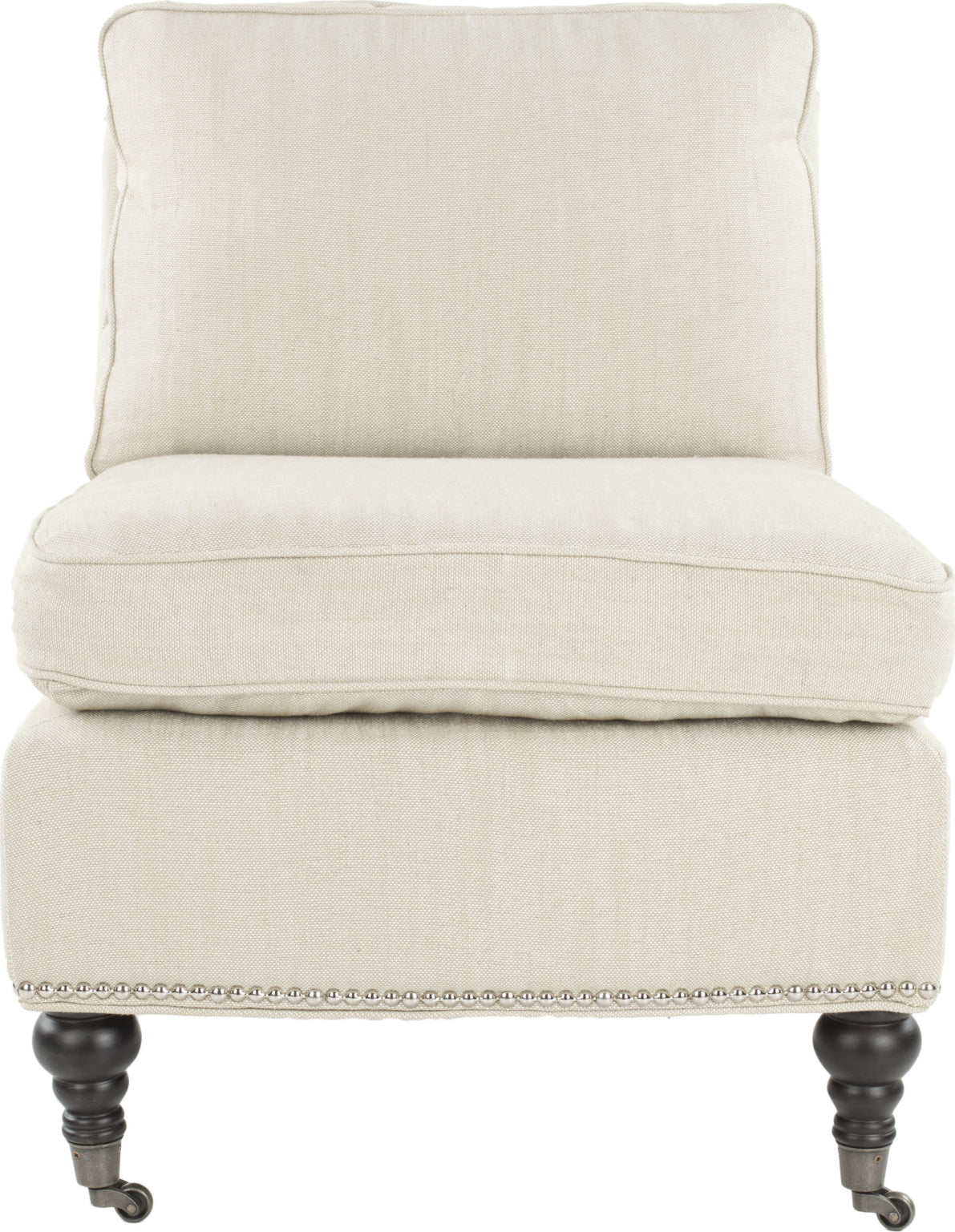 Safavieh Randy Slipper Chair Off White and Espresso Furniture main image