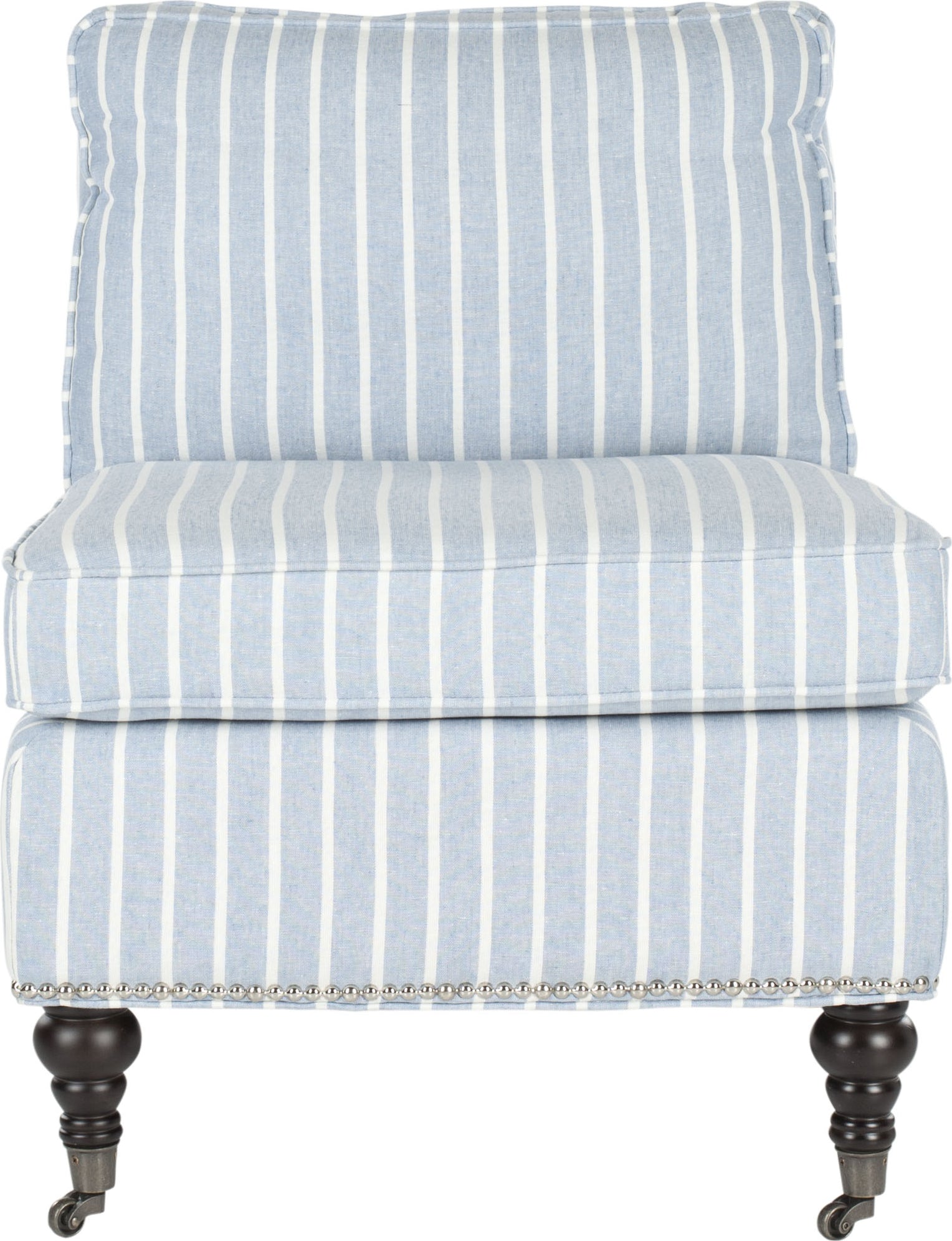 Safavieh Randy Slipper Chair Blue and White Espresso Furniture main image