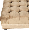 Safavieh Clark Tufted Cocktail Ottoman Gold and Olive Espresso 