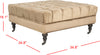 Safavieh Clark Tufted Cocktail Ottoman Gold and Olive Espresso 