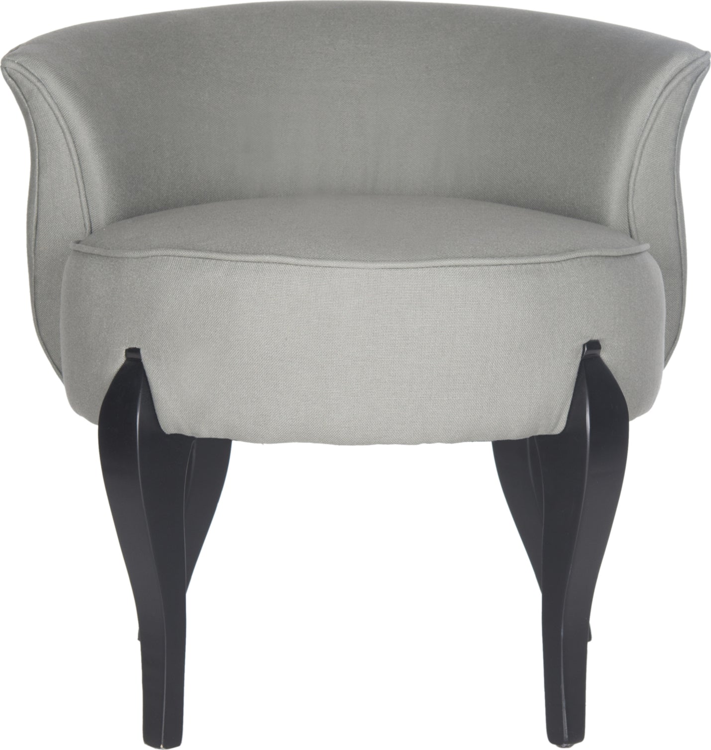 Safavieh Mora French Leg Linen Vanity Chair Sea Mist and Black Furniture main image