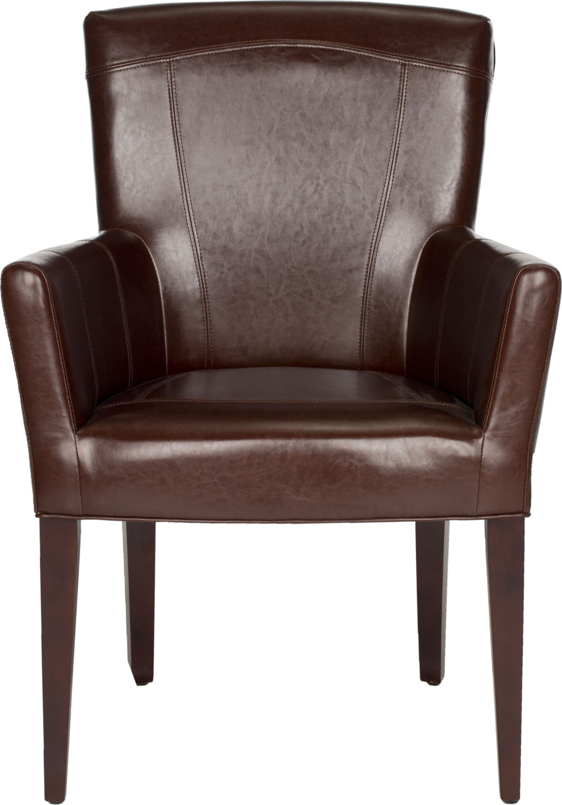 Safavieh Dale Arm Chair Brown and Cherry Mahogany Furniture main image