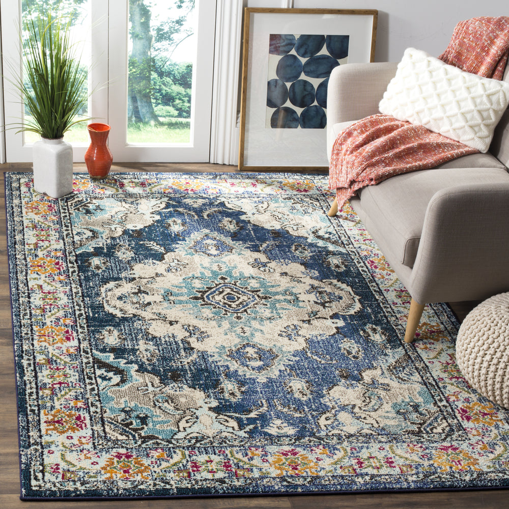 Safavieh Monaco MNC243N Navy/Light Blue Area Rug Feature