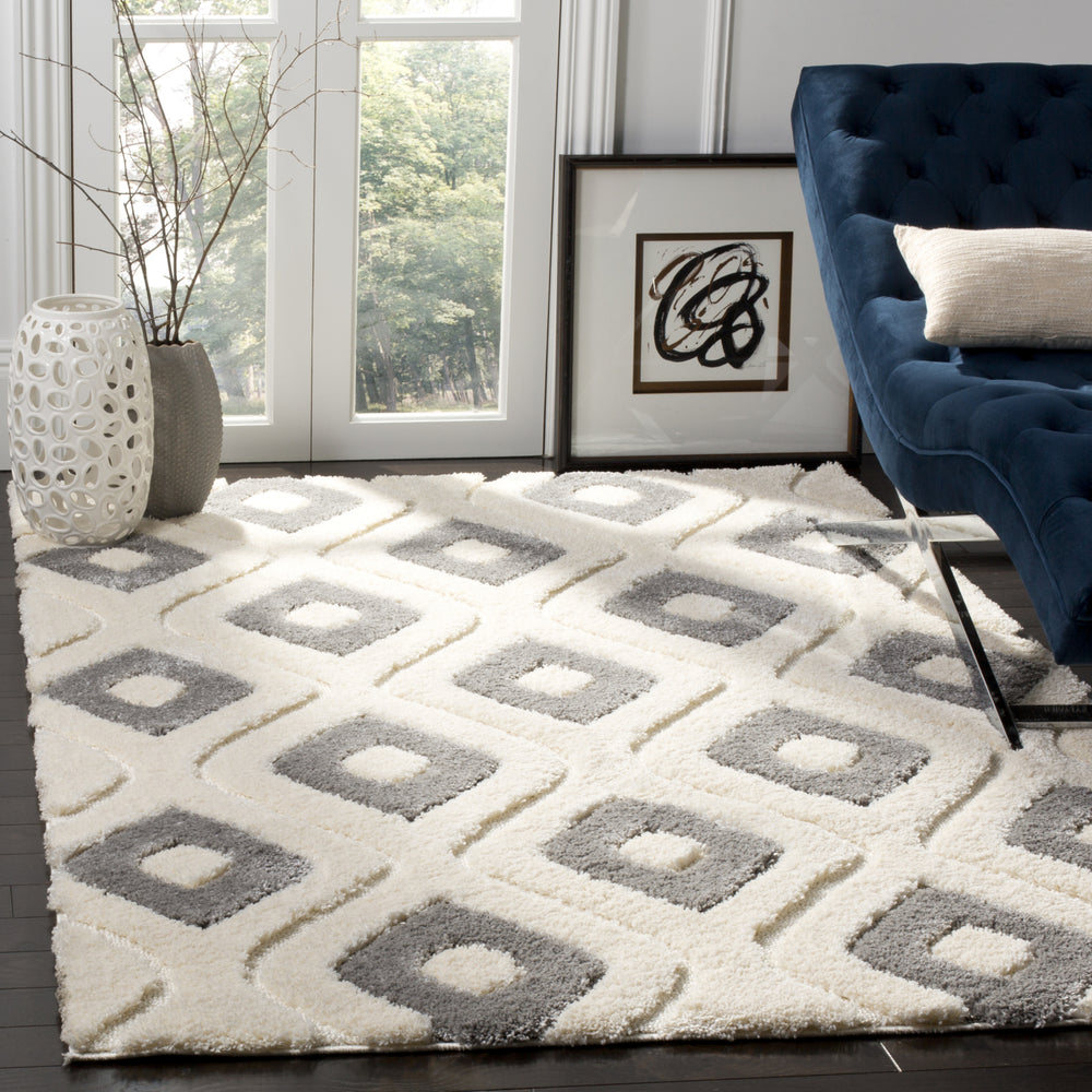 Safavieh Olympia Shag OSG325A Cream/Grey Area Rug Feature