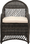 Safavieh Davies Wicker Arm Chair With Cushion Grey/Beige Furniture main image