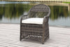 Safavieh Davies Wicker Arm Chair With Cushion Grey/Beige Furniture  Feature