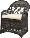 Safavieh Davies Wicker Arm Chair With Cushion Grey/Beige Furniture 