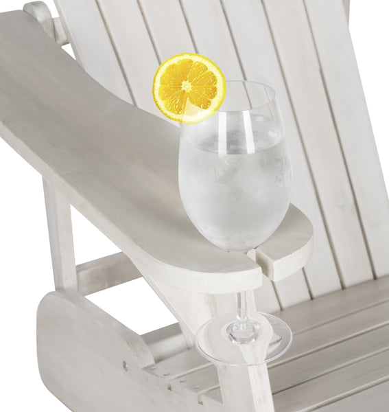 Safavieh Vista Wine Glass Holder Adirondack Chair Antique White
