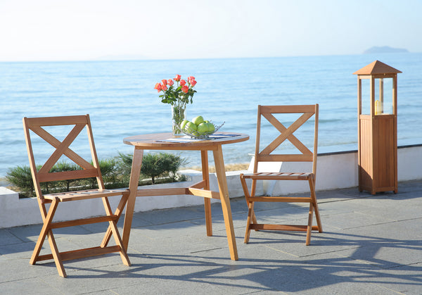 Safavieh Bruna 3 Piece Bistro Set Teak – Incredible Rugs And Decor