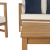 Safavieh Montez 4 Pc Outdoor Set With Accent Pillows Teak/White/Navy Furniture 